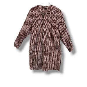 Ann Taylor women's Long Sleeve tie neck button-down shirt dress - xs